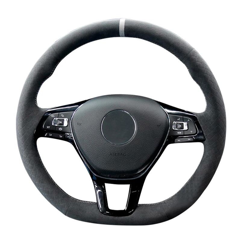 Steering Wheel Cover in Alcantara for Volkswagen VW Golf 7 Polo 5 Arteon Passat Tiguan T-Roc e-Golf 2013 2015-2022