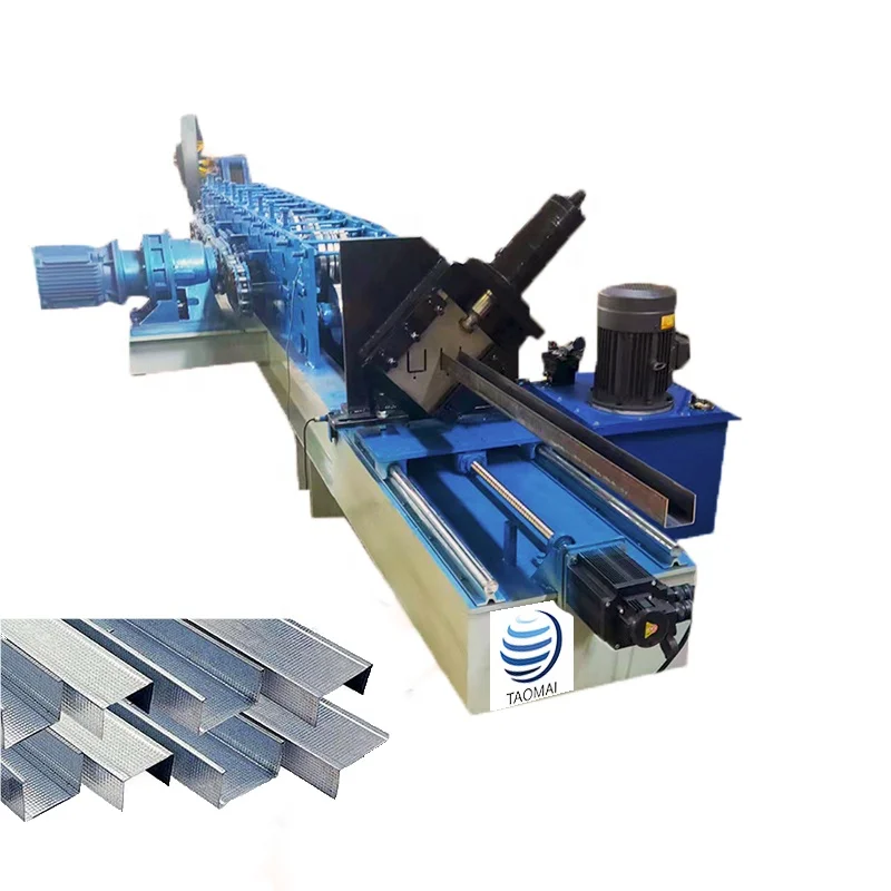 Drywall angle keel stud and track iron roll forming making machine with punching holes