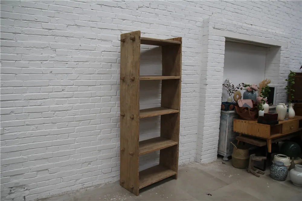 Asian style Chinese recycled wood furniture  antique reclaimed  wood shelf living room furniture