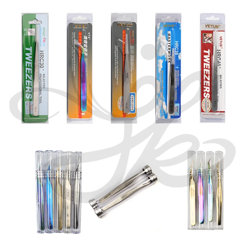 Good Black Anti-static Eyelash Extension VETUS Tweezers TS-10 TS-11 TS-12 TS-13 TS-14 TS-15