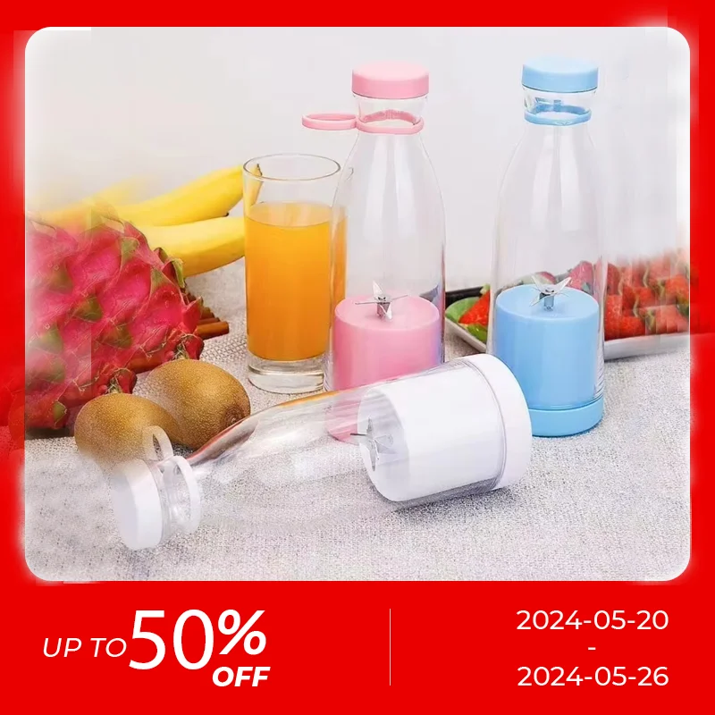 Waterproof Portable Travel Blender 380ml Smoothie Maker with Spout Portable Blender USB Rechargeable Protein Blender Car Battery