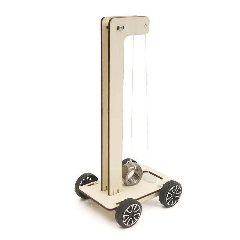 STEM diy wooden experiment science toys educational gravity mini car toy