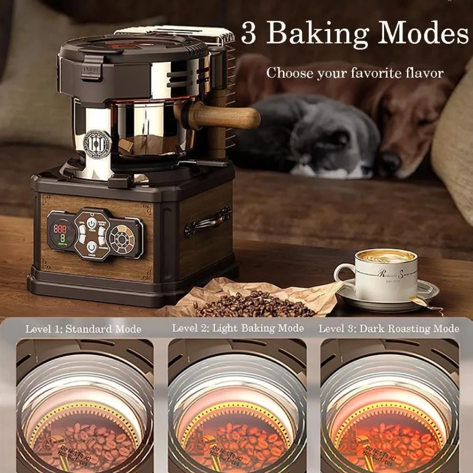 Coffee Roasting Equipment Roaster Machine 200g Automatic Coffee Roaster Machine for Home Use with Smoke Filter&Chaff Collector