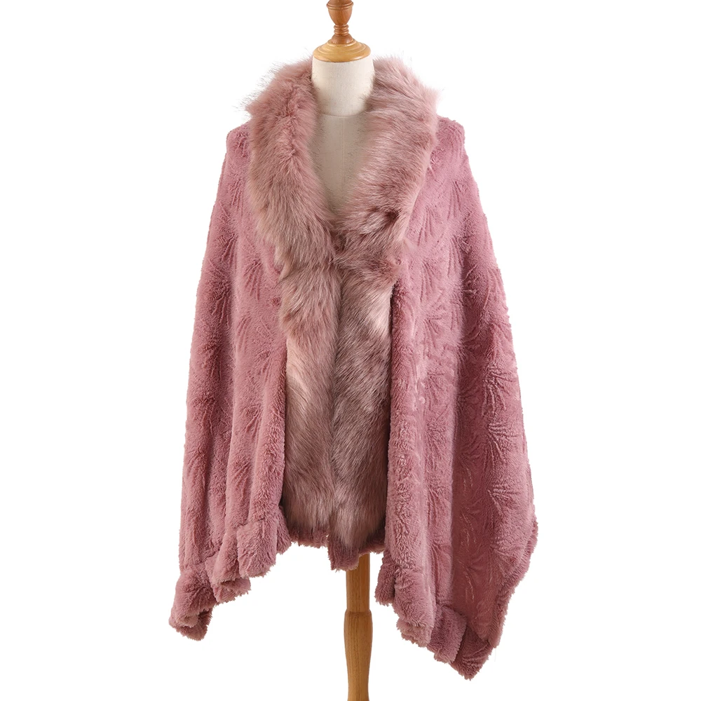 Fashion and elegant cashmere solid color wool collar shawl scarf soft warm shawl street cloak cashmere shawl