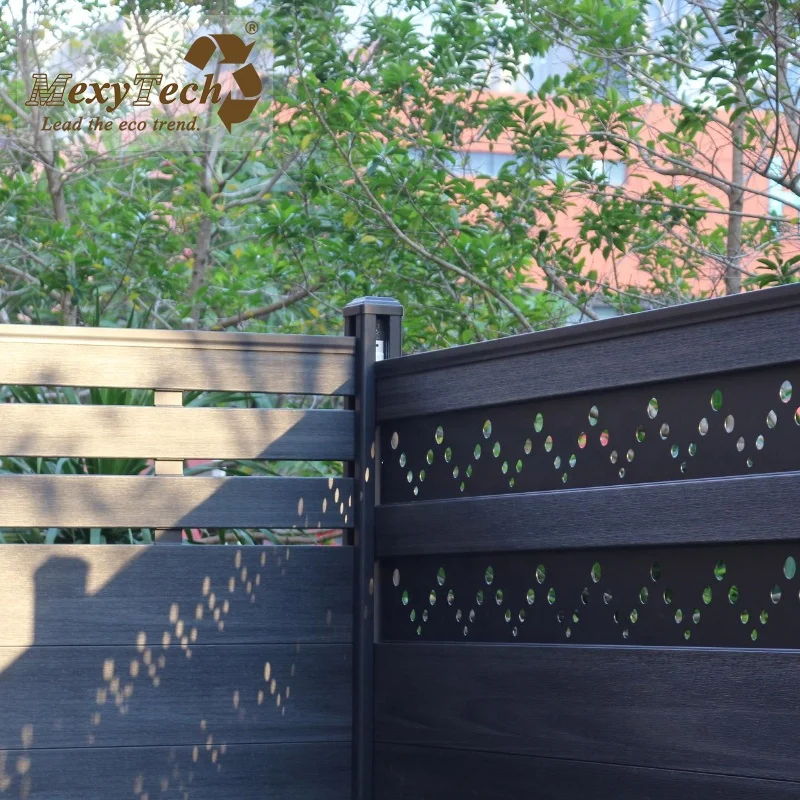 Composite Trellis Wood Grain Fencing Wpc Fencing Outdoor UV Resistant England House Decorative Surface Yard Waterproof Metal