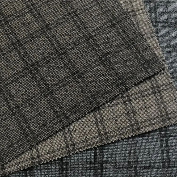 Hot sale Dty brush print knit jacquard fabric tweed brushed fabric polyester wool for coat