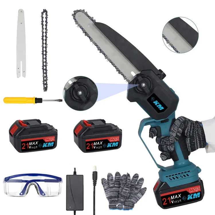 Professional handheld 8 inch electric chainsaw cordless Brushless chainsaw with lithium battery and charger
