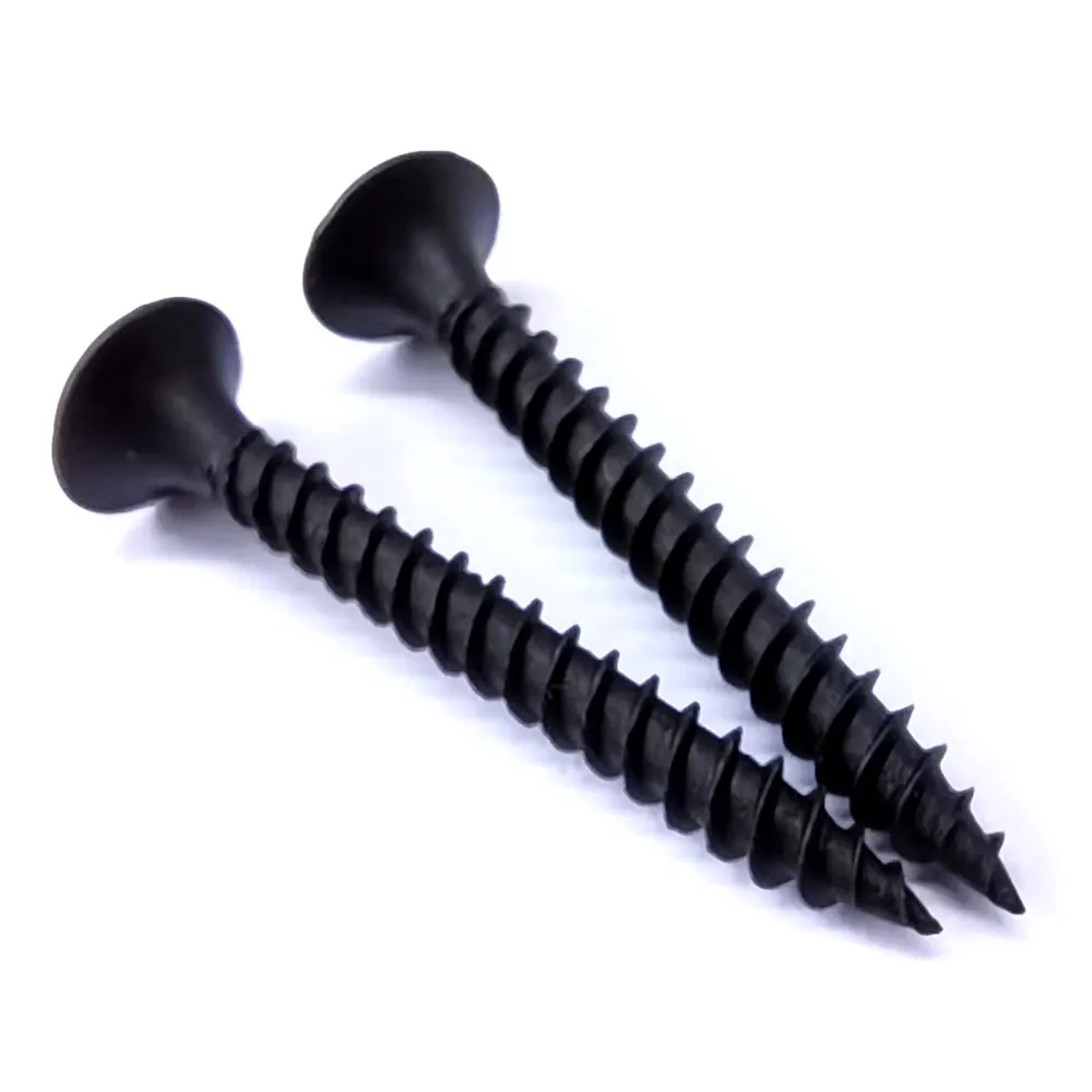 Hot Selling Dry Wall Screw Factory Stainless Steel Flat Bugle Head Gypsum Self Tapping Drywall Screw Black Phosphated