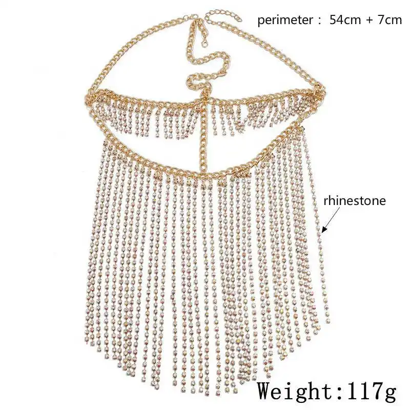  Rhinestone Chain Tassel Facemask Face Jewelry Women Mardi Gras Head Dance Performance