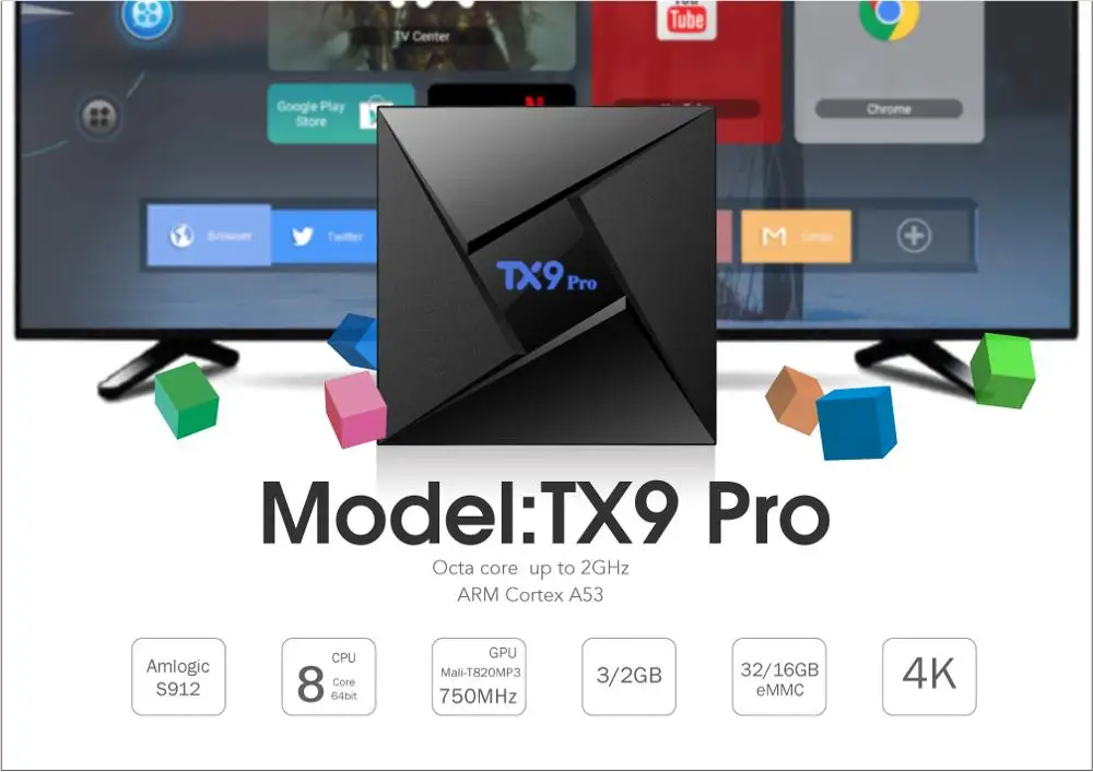  Оптовая продажа с завода tx9 pro S912 Amlogic 3 ГБ 32 4k Cpu интернет 7 1 os Tv Box Android 9