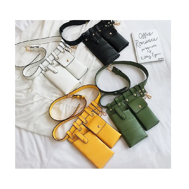 PU Leather Waist Belt Bag Chic Fanny Pack Women Girls Crossbody Bags Disco Waist pack luxury handbags Fashion designer chest bag