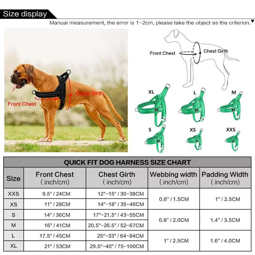 Custom Lightweight Breathable Net Mesh Padded Reflective No Pull Quick Fit Pet Dog Running Harness Leash Set