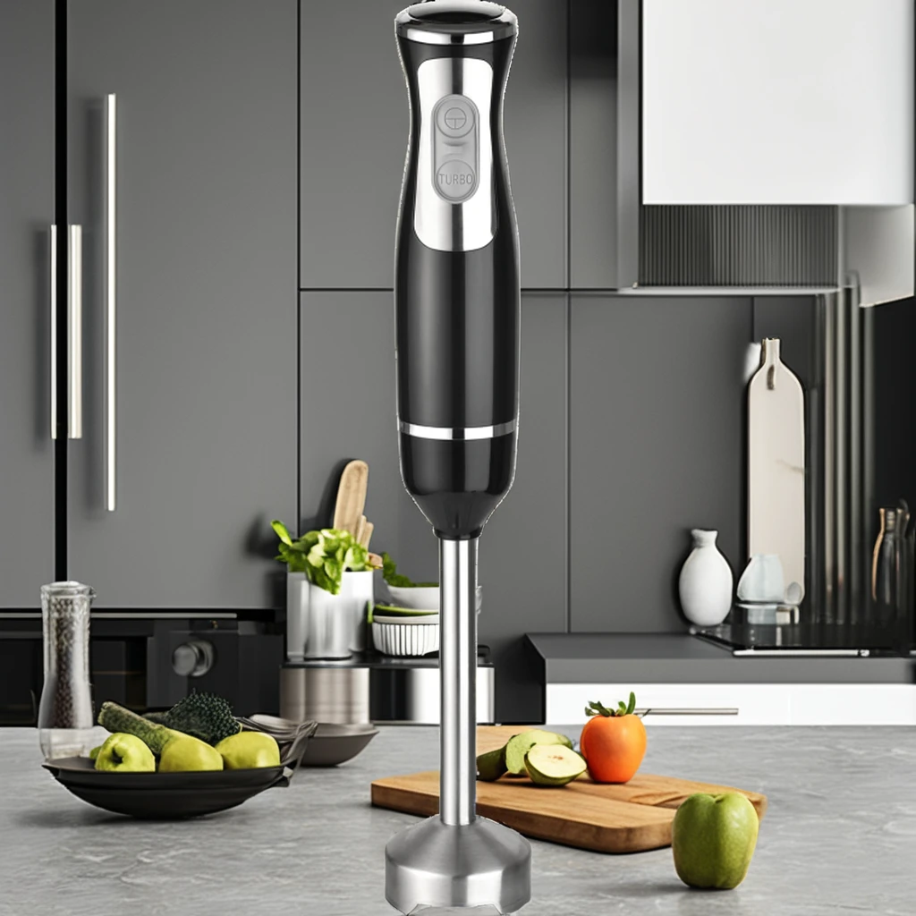 High Quality Portable Hand Stick Blender Mini Juicer Mixer Kitchen Stainless Steel Mixing Bowl Push Button Smoothies Maker