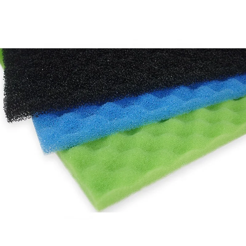 Отправка по лучшей цене, фильтрующая губка 100X100X2cm 20/30/45 PPI с синим и черным цветом для бассейна