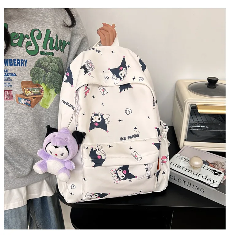 Tytopone 2023 new Japanese Sanrioo student schoolbag cute Kuromi  backpack female college students large capacity backpack