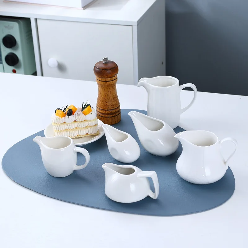 Retro Creative Milk Pot White Ceramic Bulk Blank Christmas American Latte Coffee Cup Restaurant Milk Cup Jug Tank with Logo