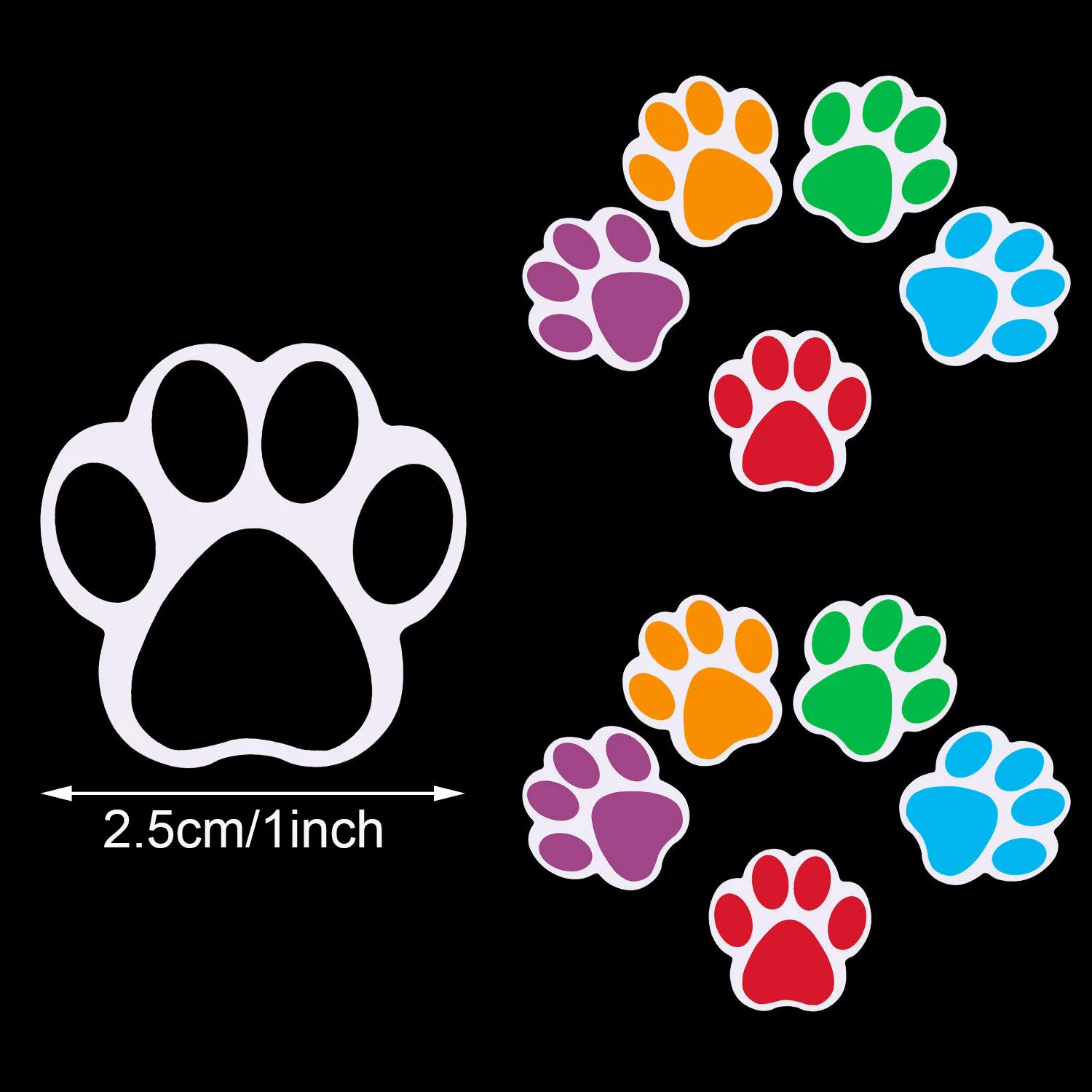 500PCS Dog Footprints Paper Sticker Wedding Candy Favors Gift Boxes Labels Stickers Pet Paw Dog Foot Print Stickers