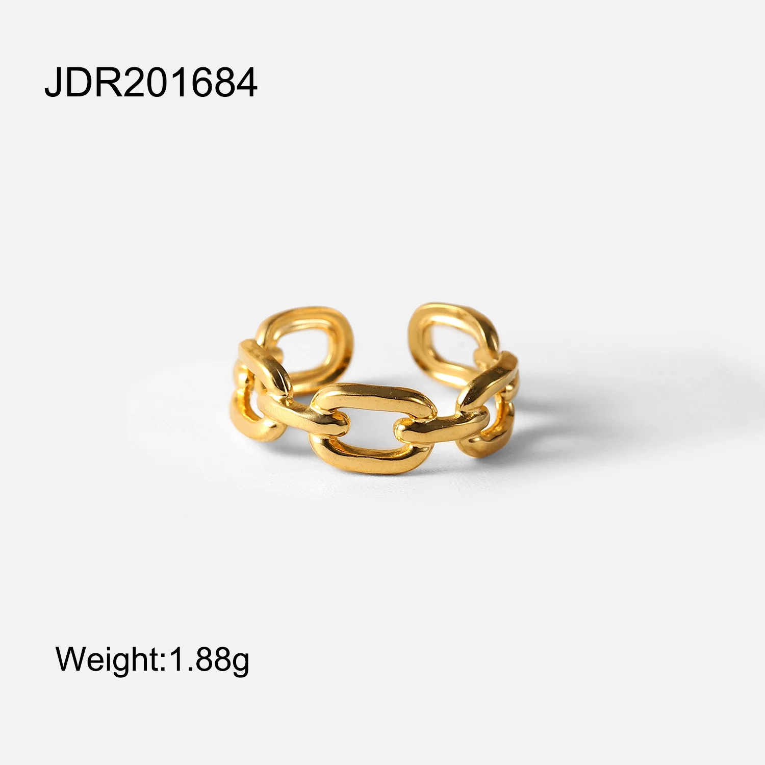 Новое модное регулируемое кольцо 18K позолоченная Титановая Сталь Ювелирные Изделия Квадратная цепочка с пряжкой Открытое из нержавеющей стали для женщин