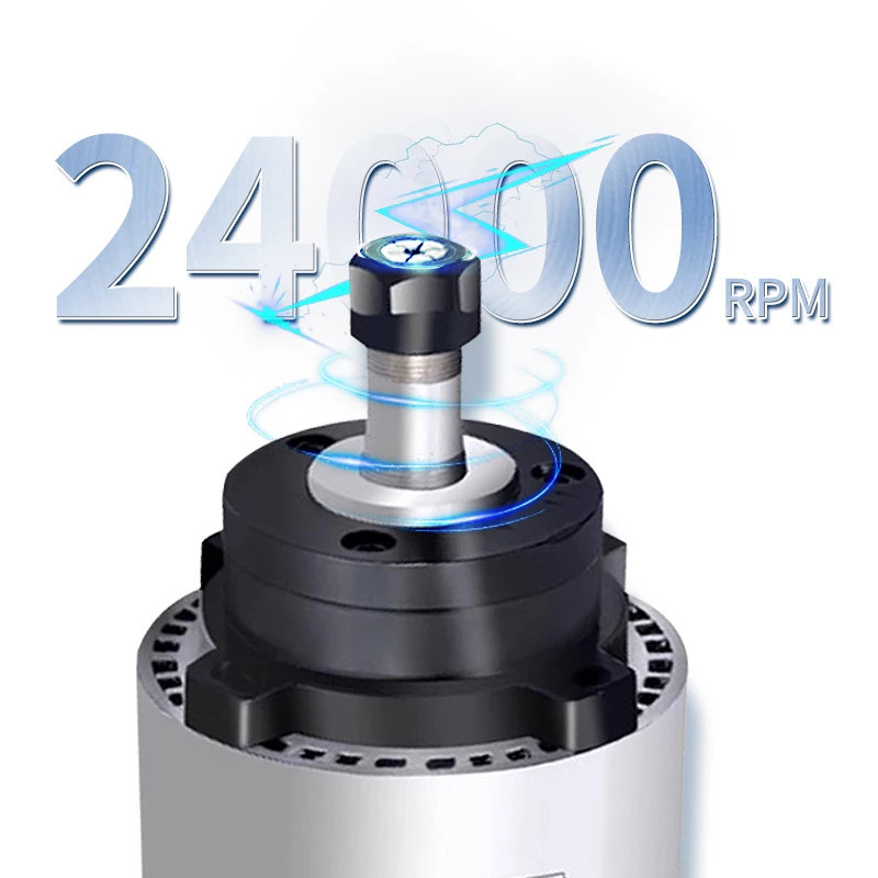 4 Bearings 0.8kw 1.5kw 2.2kw 3.0kw CNC Round Air Cooled Cooling Spindle with 400HZ 24000RPM ER11/16/20