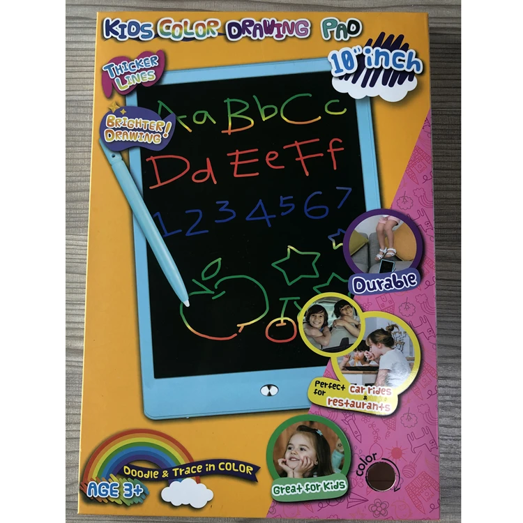 New Design 10 Inch LCD Graphic Colorful Educational Writing Tablet Board, High Quality Children Writing Tablet With Pen