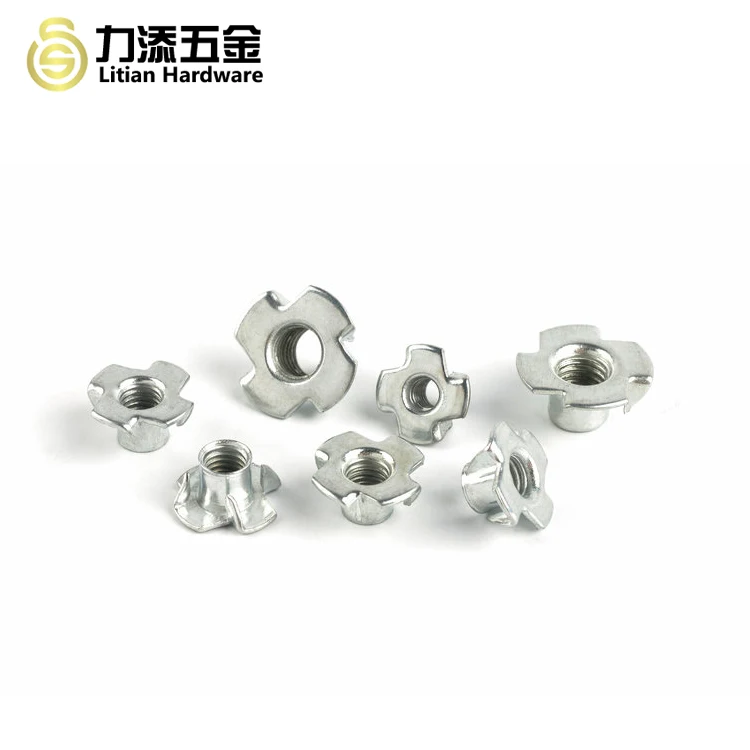 DIN1624 Metric Cold Heading Furniture Insert Blind Timber Wood Four Claw T Nut