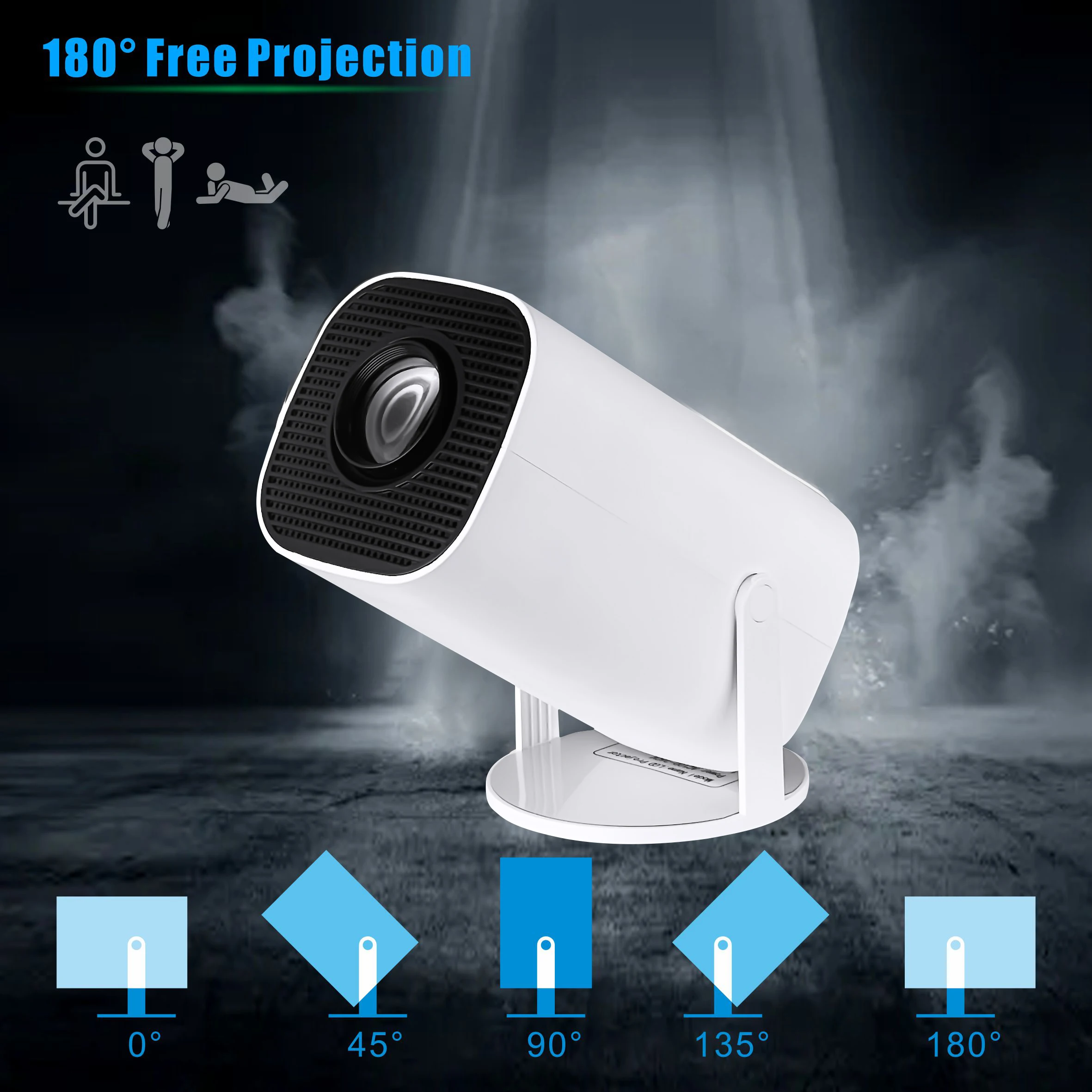 P30 Pro Smart Projector Support Dual Band Wifi6/BT5.0 180 Degrees Flip Portable Home Cinema Outdoor Projetor