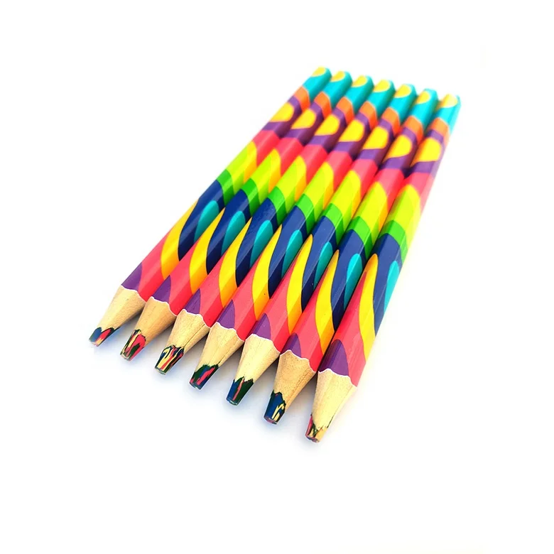 New Design 7Inch Jumbo Soft Core 5Colors Lead Wood Color Pencils for Drawing Painting