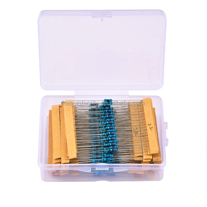 600pcs/lot 30 Values 1/4W 0.25W 1% Metal Film Resistors Assorted Pack Kit Set Lot Resistors Assortment Kits