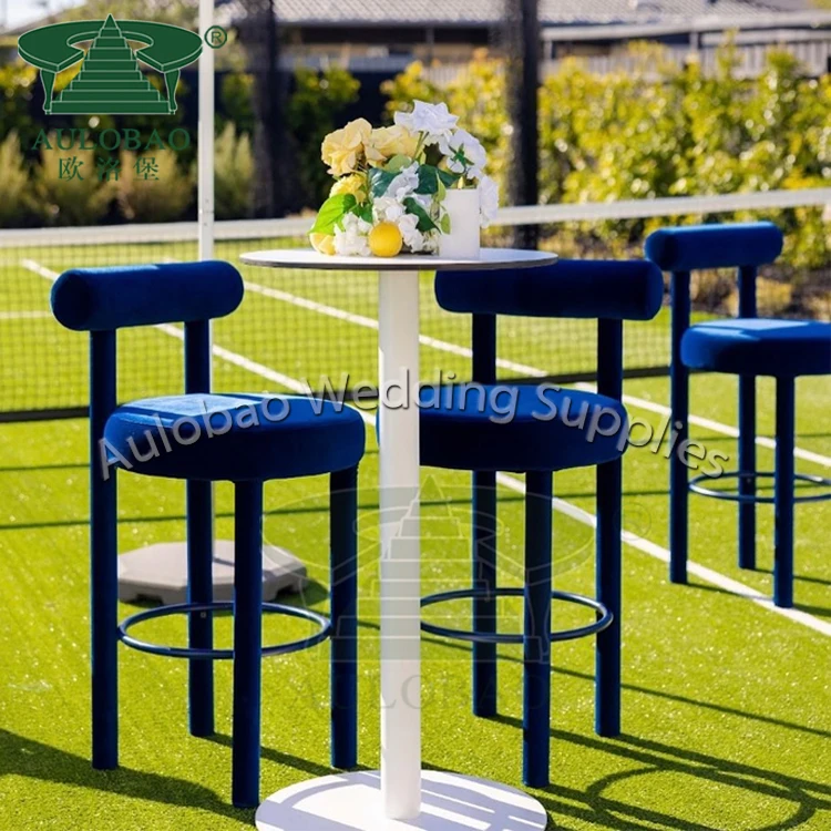 Уникальный дизайн, Синяя бархатная стойка, Современный барный стул для мероприятий