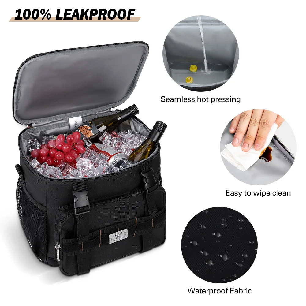 Best selling thermal lunch black bag heat lunch box with insulation bags large insulated tactical lunch bag for for men