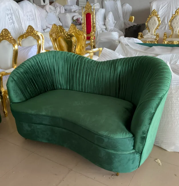 Green velvet event lounge sofa