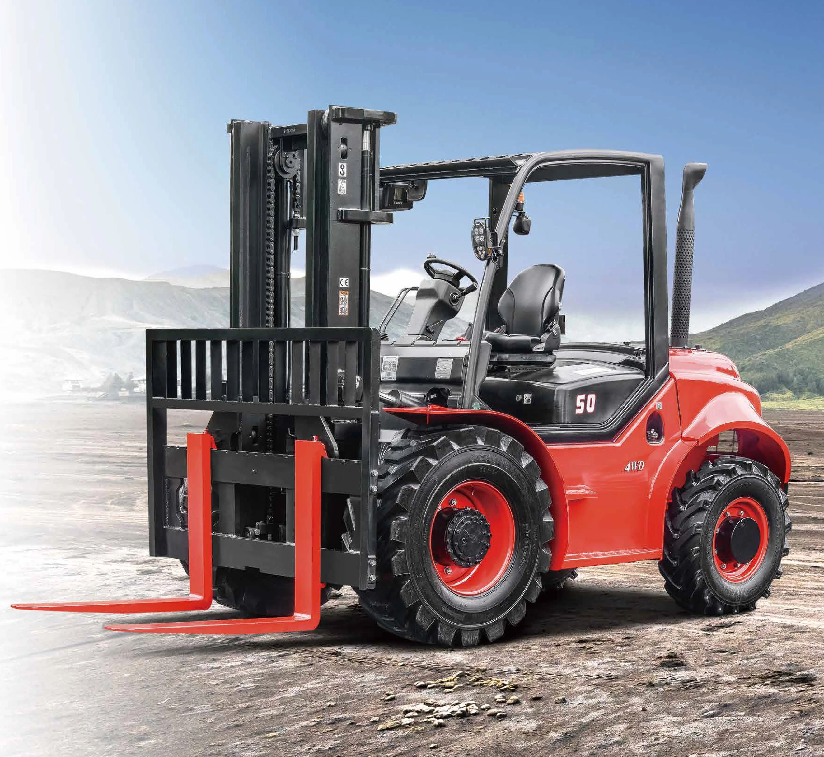 FD35 3.5 Ton 3.5ton rough terrain forklift with Japanese engine and side shifter 4x4 off road diesel forklift