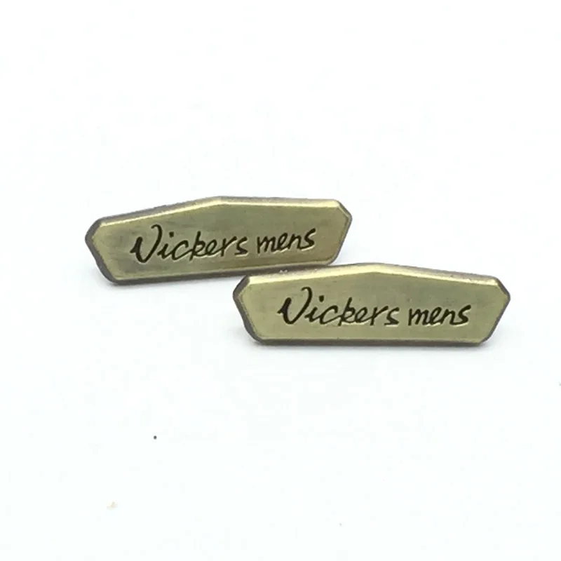 High quality garment accessories zinc alloy metal label for jeans