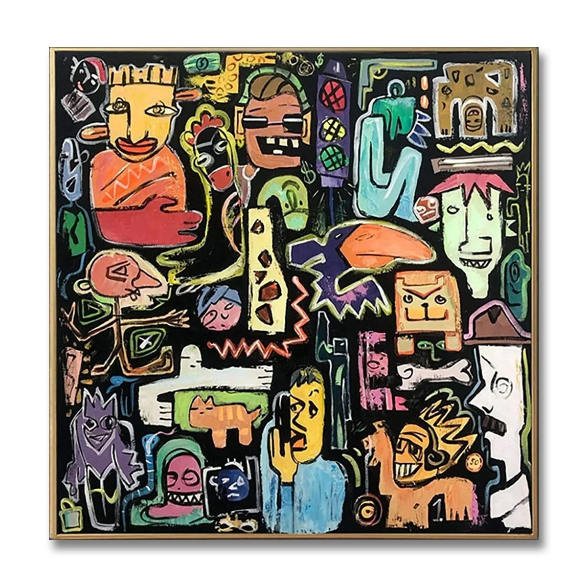 modern society Abstract Colorful Graffiti Wall Hanging Contemporary Street Art Urban Painting Wall art Decor Modern Fine Art