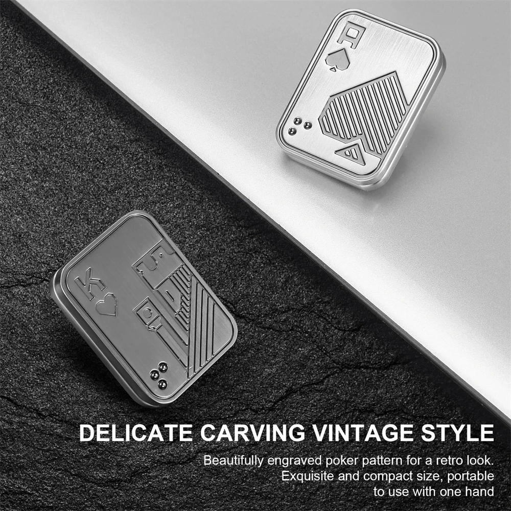 EDC Fidget Clicker Metal Poker Push Card Fidget Slider Stress Relief Toy Magnet Metal Fidget Slider