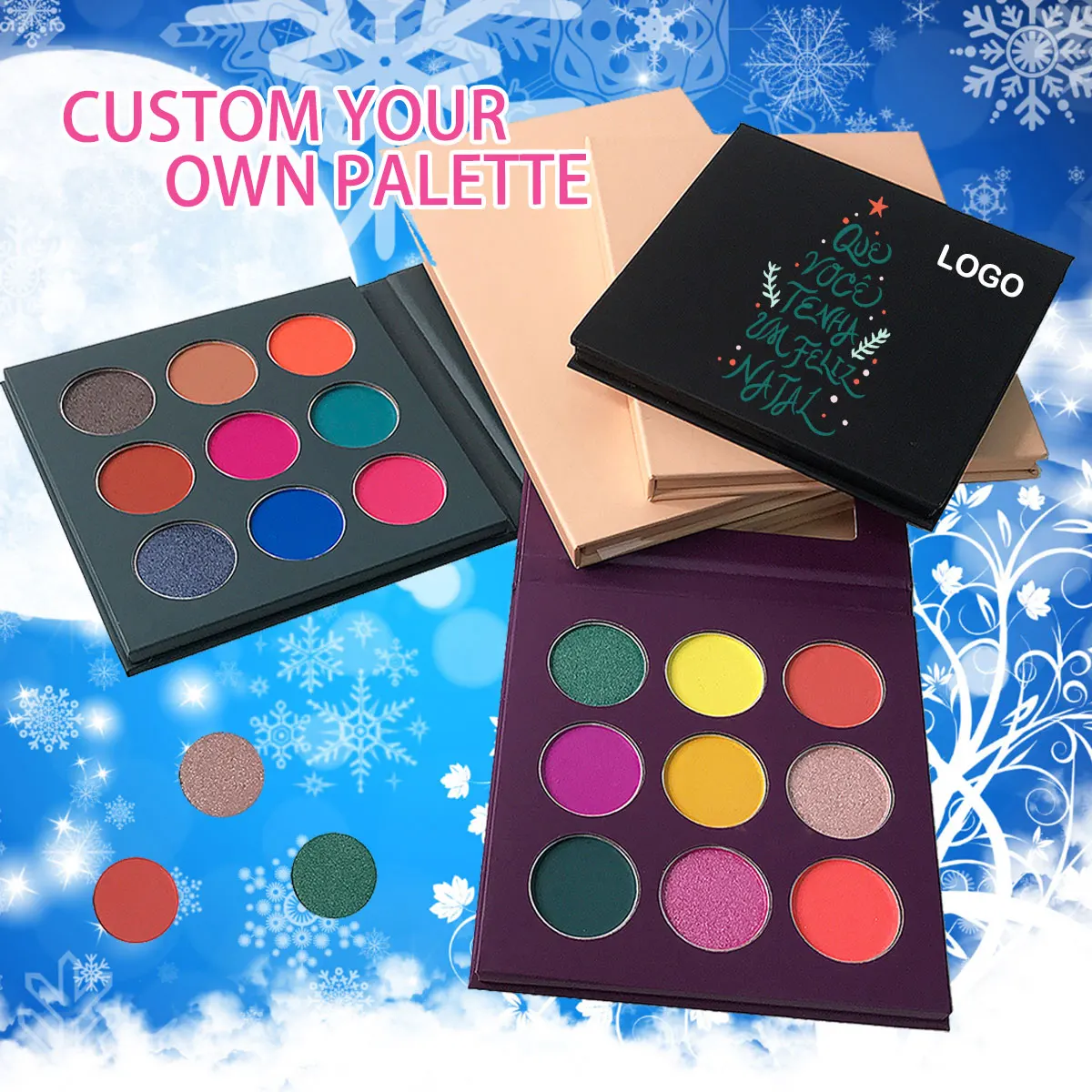 High pigmented duochrome nude eye shadow pallet custom glitter eyeshadow palettes vegan private label eyeshadow palette