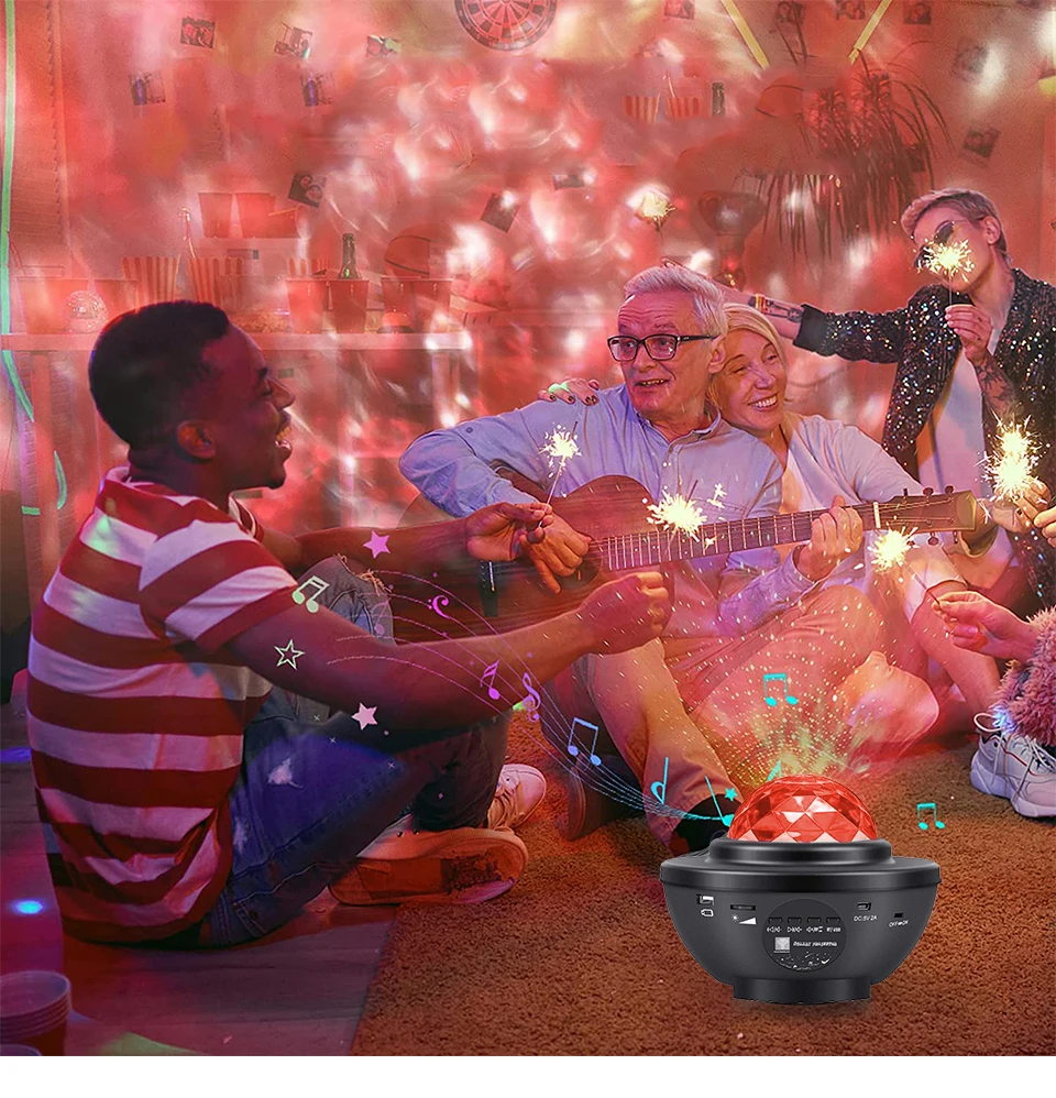 Howlighting  Modern Kids Led Remote Control Night Light Star Starry Sky Projection Lamp With Bluetooth