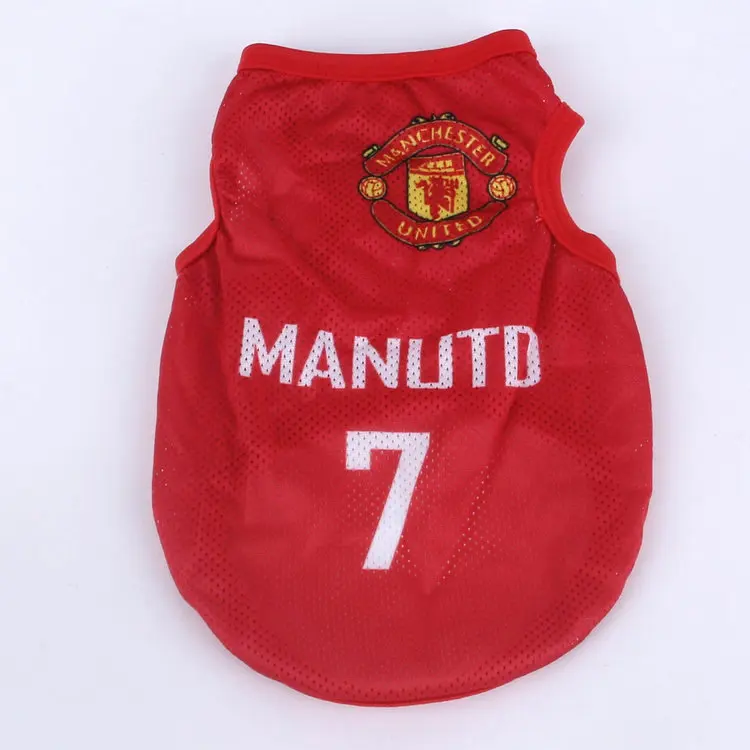 2022 new design and fashion polyester football team pet clothes for pet dogs for summer