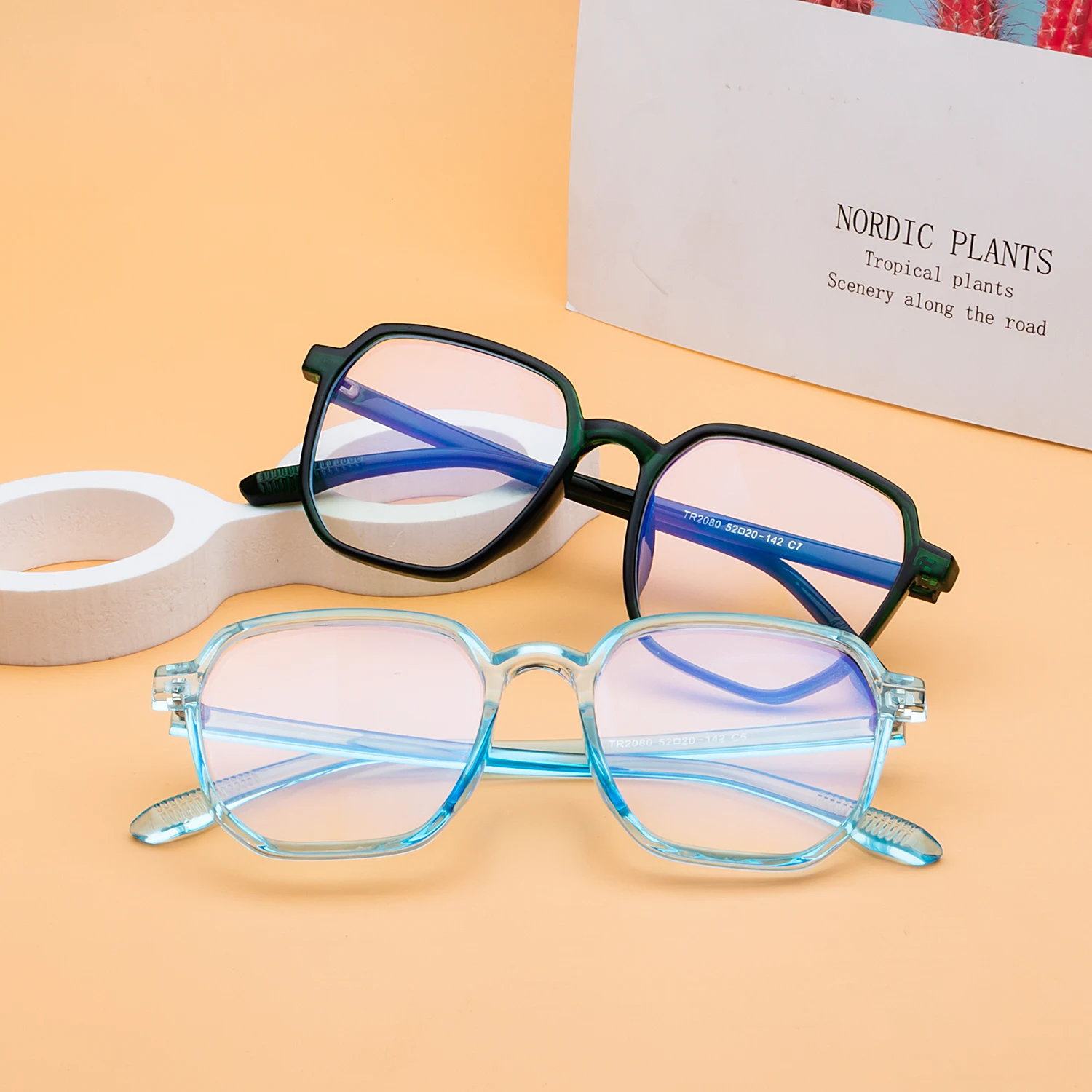 BLONGU TR90 Anti Blue Light Blocking Glasses Adults Computer Game Glasses Round Optical Frames Blue Light Blocking Glasses River