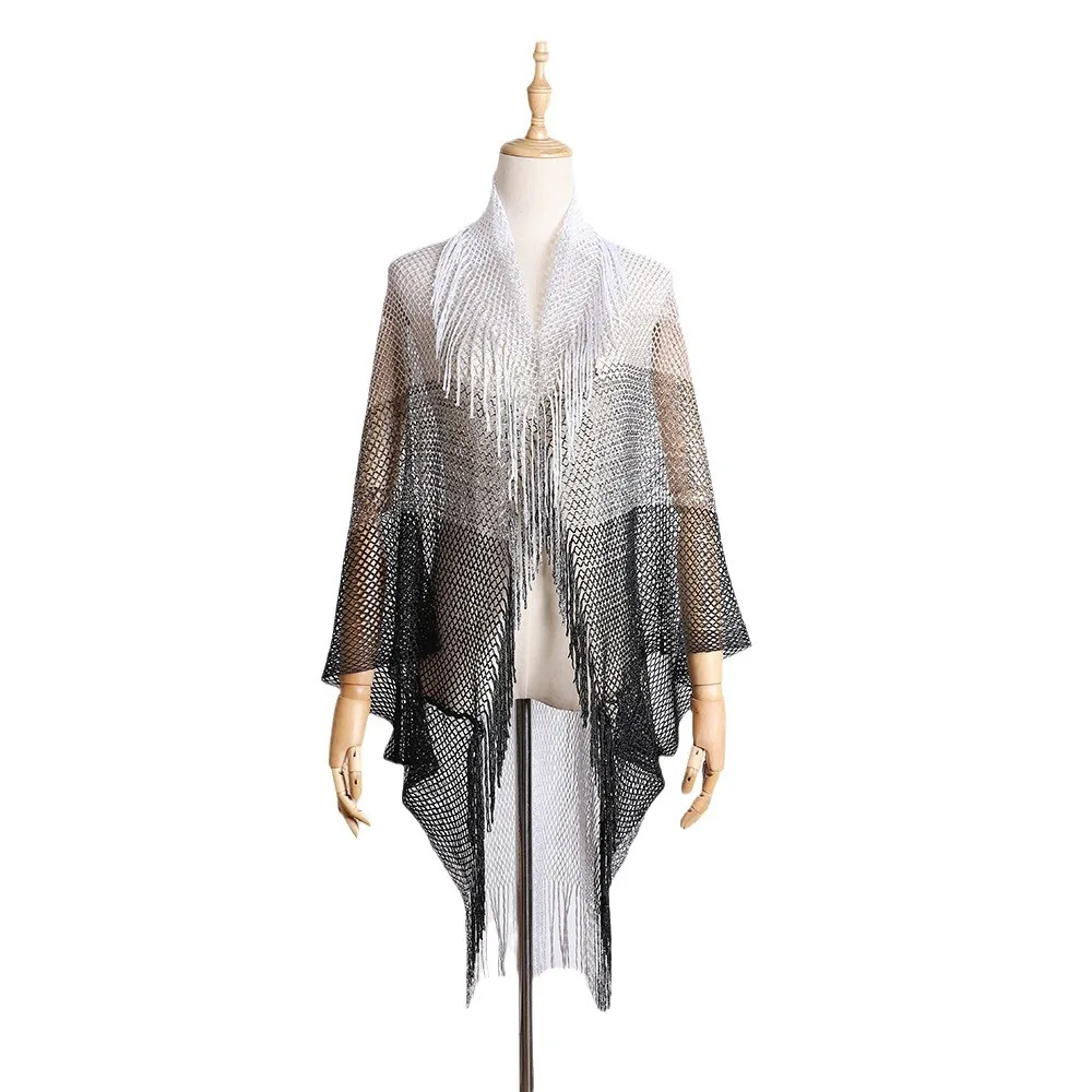 New Style Summer Sea Beach Shawl Women Outdoor Big Size Sexy Ombre Chiffon Tassel Beach Scarves