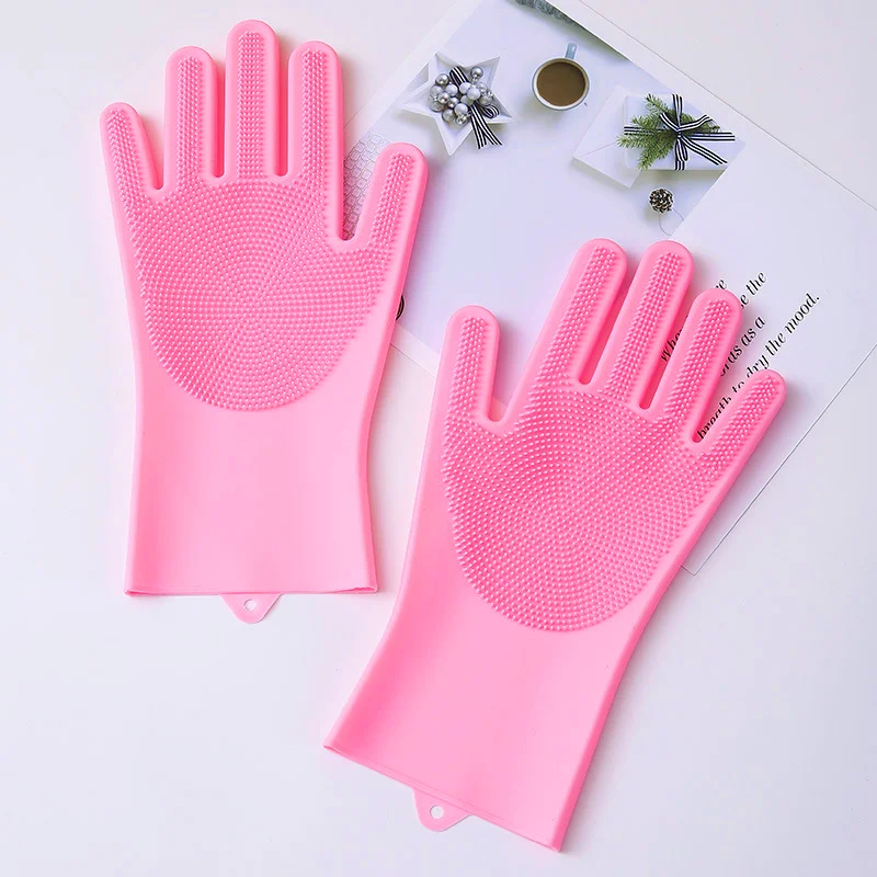 Pet Grooming Tools Silicone Five Finger Design Pet Bathing Gloves for Cats and Dogs