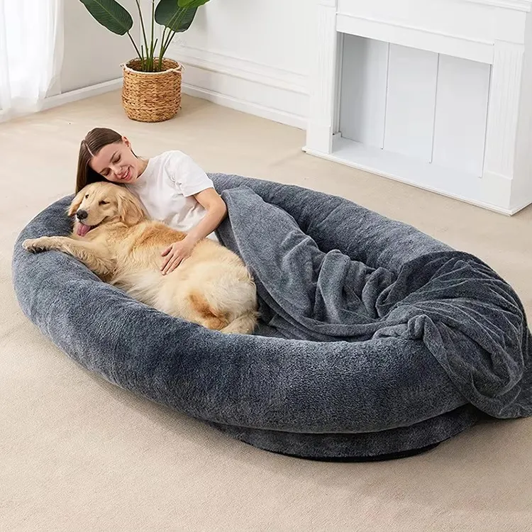 New Popular Large Size Human Dog Bed Indoo Ultra Large Giant Plush Dog Bed for People Adults