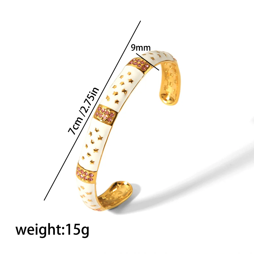 Turkish Blue Eyes Bracelet 18k Gold Plated Stainless Steel Bracelet High Quality Oil Drip Diamond Bangle Designer Fine Jewelry