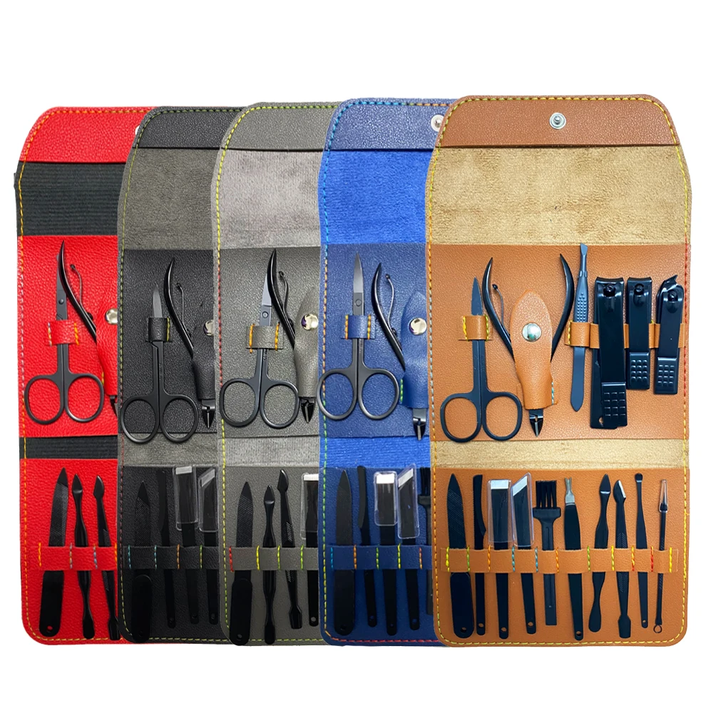 16 in 1 Custom Logo Manicure Packaging French Manicure Set Equipment Professional Nail Pedicure and Manicure Gift Set