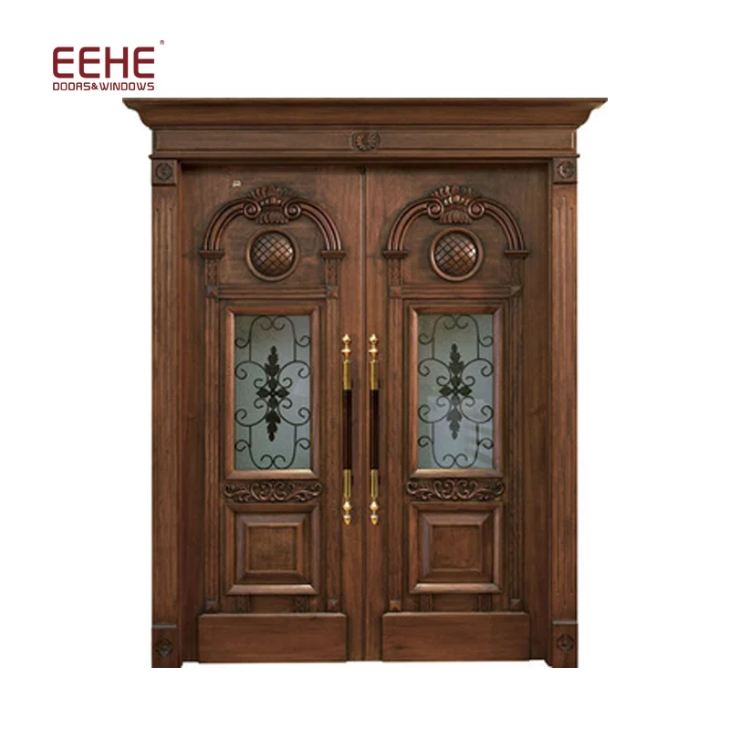 EEHE latest kerala gate wood carving design modern mahogany main entrance door price
