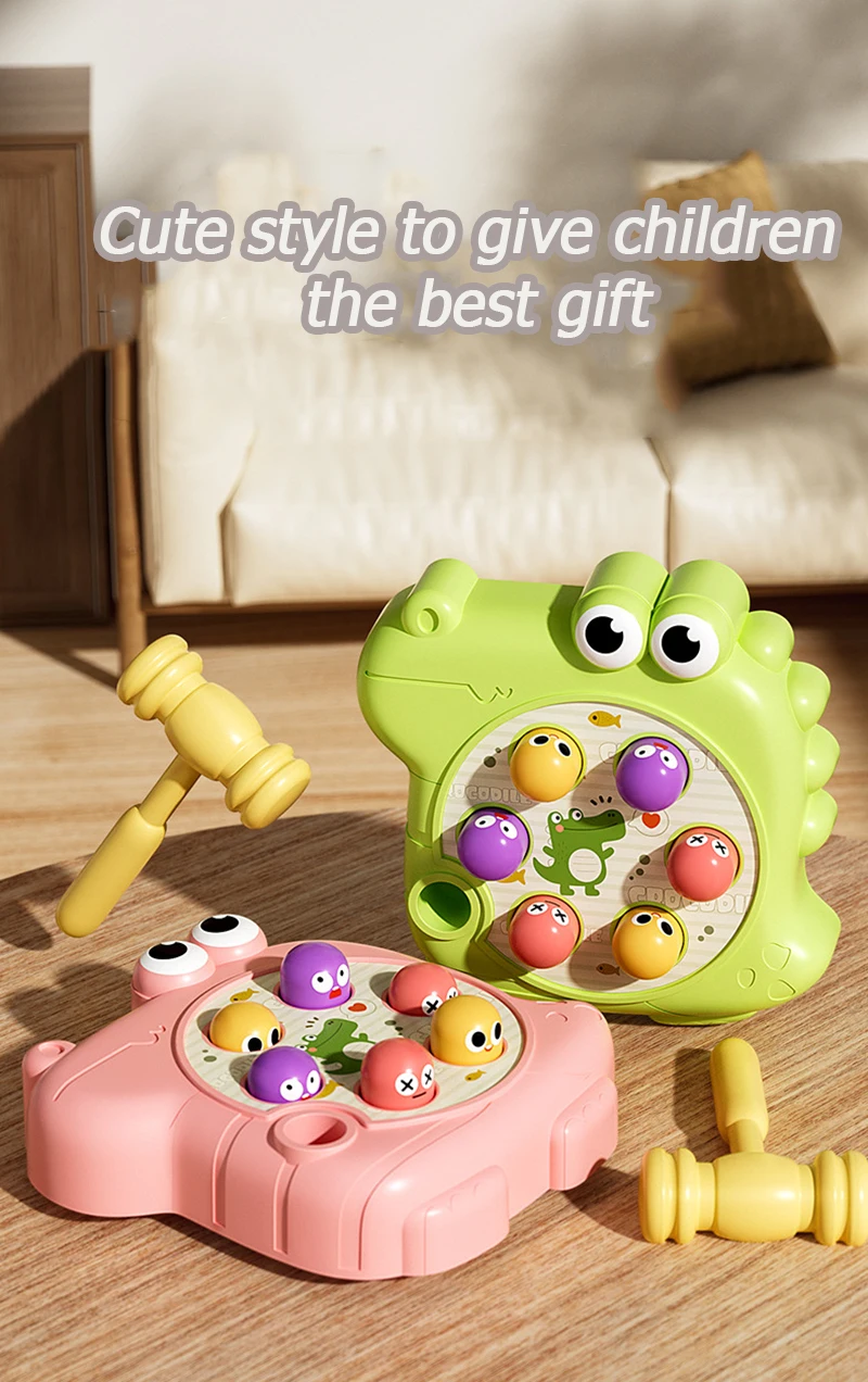 Wholesale Funny Montessori Baby Toys Cartoon Animal Theme Knocking Game Parent Child Board Hammering Game