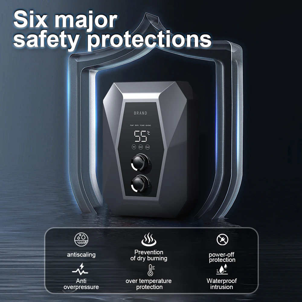 Portable electric water heater instant electric shower tankless electric water heater modern novel design