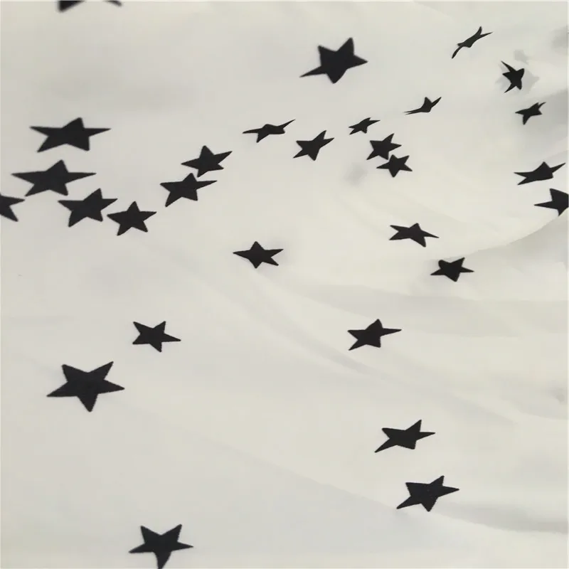 100% Polyester Printed Star Microfiber Composite Silk Satin Chiffon Fabric