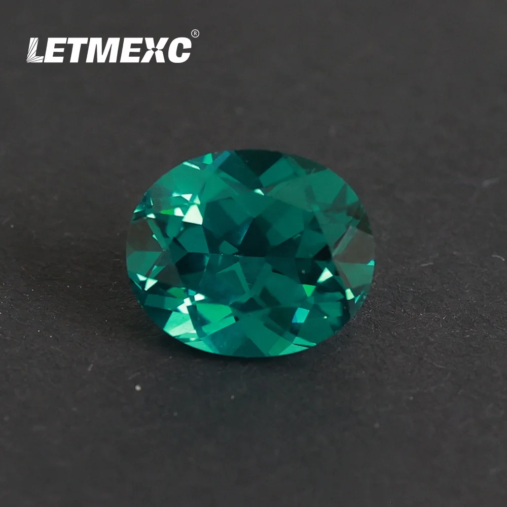 LETMEXC Nanosital #A-75 Tourmaline Paraiba Green Oval Cut Diamond Gemstone Can High Melting Wax Casting