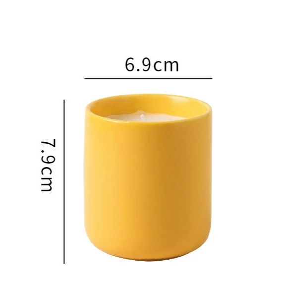 Factory price custom ceramic cement candle jar ceramic empty candle jars without lid